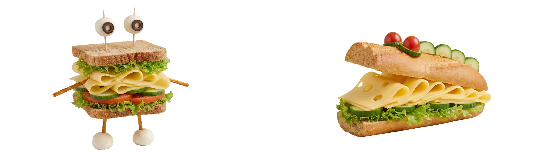 Sandwichs garnis de tranches de fromage Leerdammer